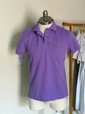 Ralph Lauren Purple Short-Sleeve Polo with Orange Pony
